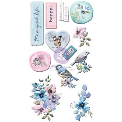 Prima Marketing Watercolor Floral Sticker - Puffy Stickers